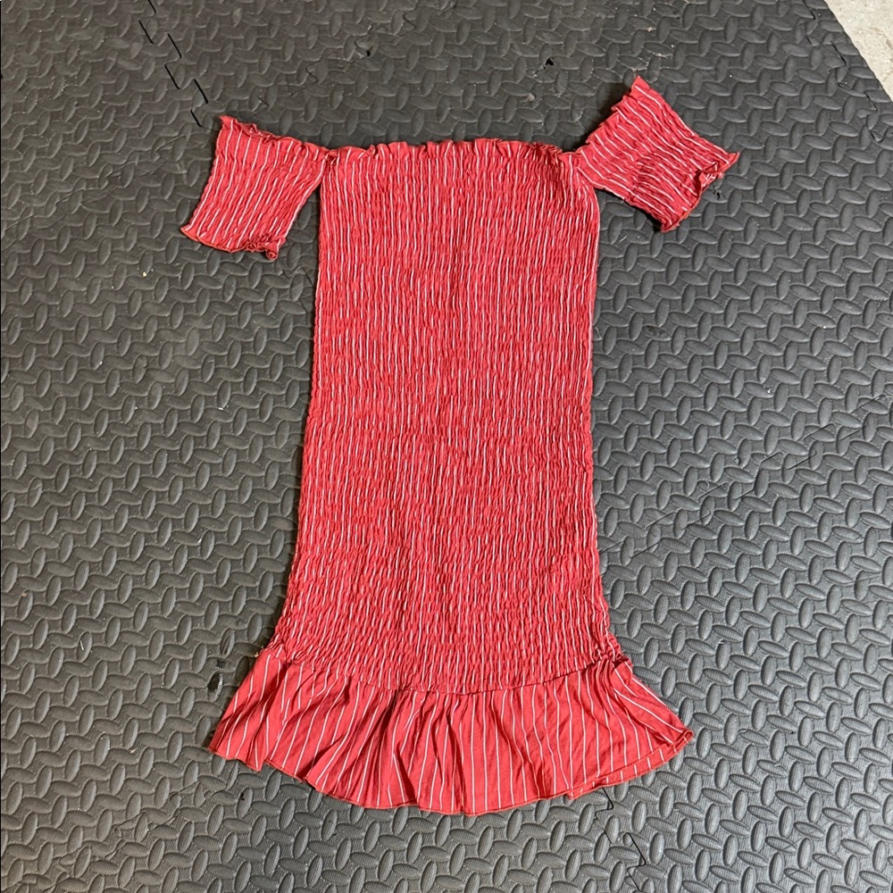 Sage the Label Striped Off the Shoulder Dress: XS
